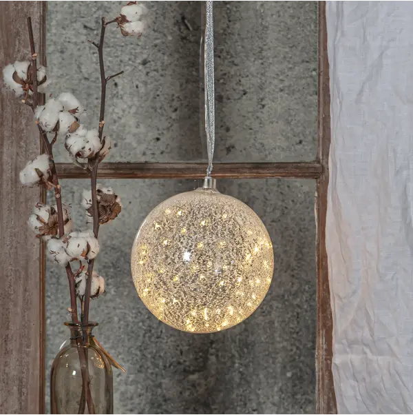 Glaskula Glow Snow Frosrad 20cm