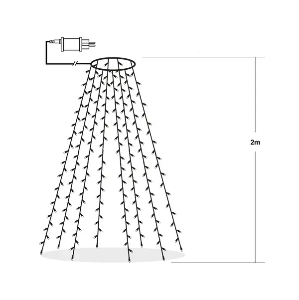 Julgransslinga Serie LED Svart 160L ww