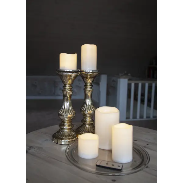 LED Blockljus Paul set of 5 Beige 10x15 cm