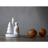 Ljusstake Christmas Joy Vit isbjörn 1L