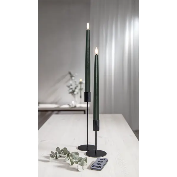 LED Antikljus 2-pack Flamme Slim Grön 28,5 cm
