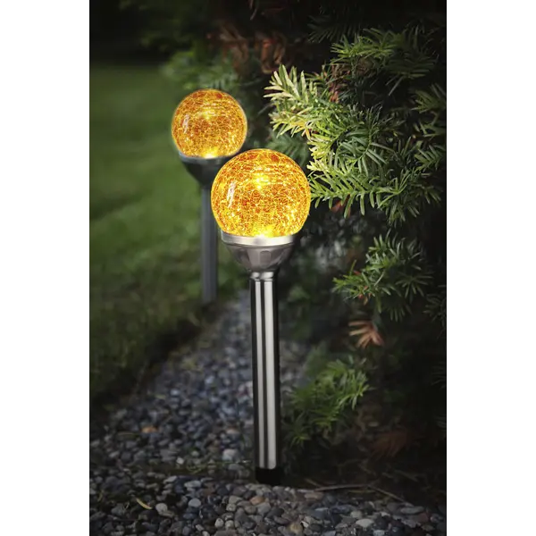 Gångbelysning Solcell 'Roma' Amber 2-pack