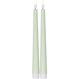 LED Antikljus 2-pack Flamme Candy Grön 26 cm