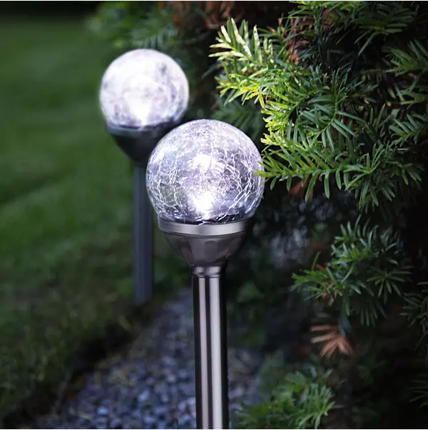 Gångbelysning Solcell 'Roma' Silver 2-pack