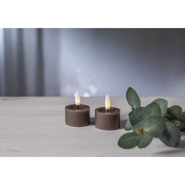 LED Värmeljus 2-pack Flamme Flow Mullvad 4x5 cm