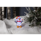 Dekorationsfigur Crystalo Multi pingvin m.ljusslinga