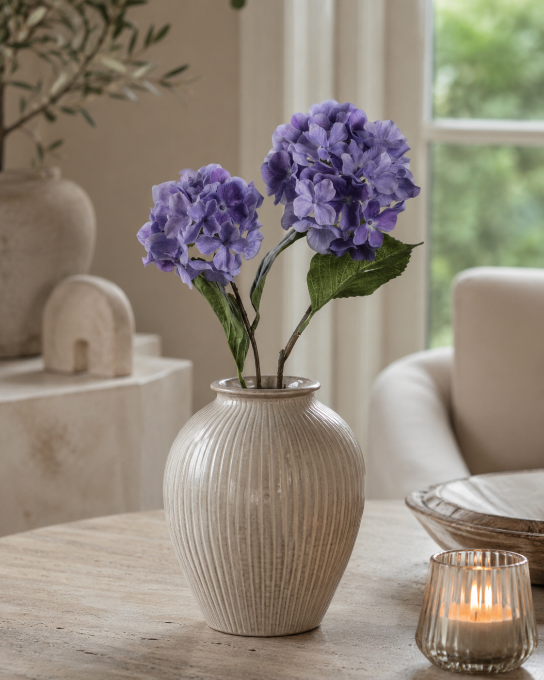 Hydrangea blå x2 66 cm