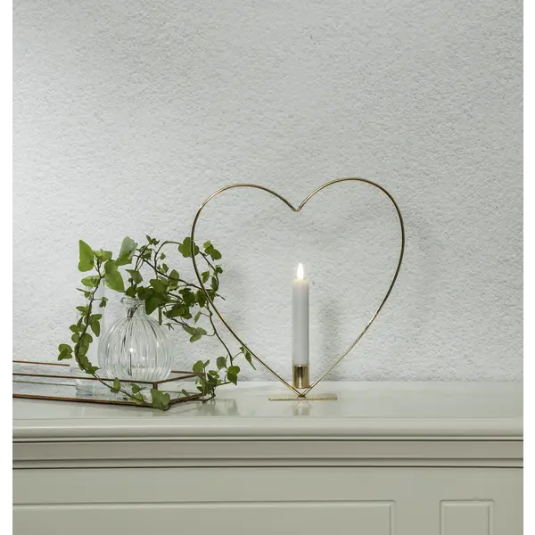 Inomhusdekoration Flamme Heart Mässing bord 28 cm