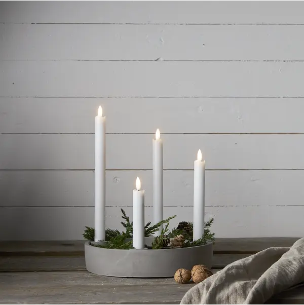 LED Antikljus 4-pack Flamme Rustic Vit 28,5 cm