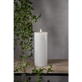 LED Blockljus Flamme Flow Big Vit 10x27,5 cm