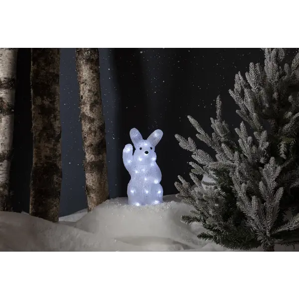 Dekorationsfigur Crystalo Vit kanin stående