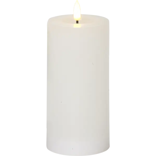 LED Blockljus Flamme Flow Vit 7,5x17,5 cm