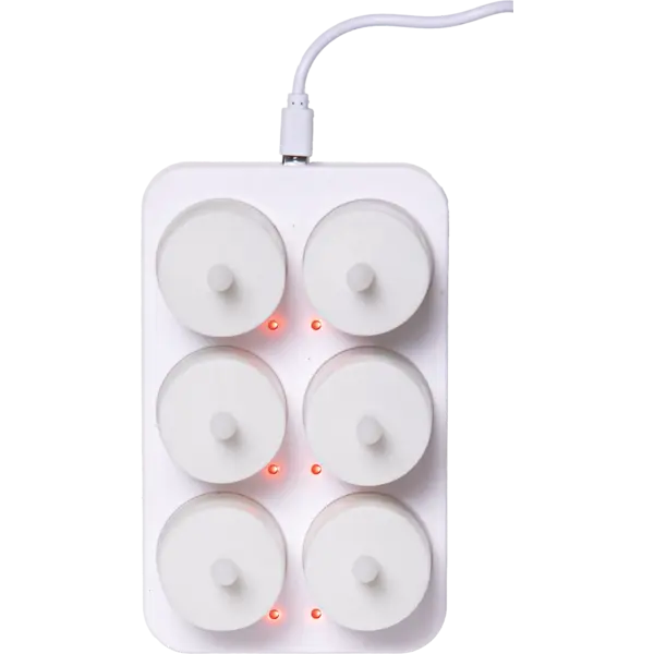 LED Ljus 6-pack Flamme Charge Vit 3,8x6 cm
