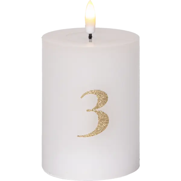 LED Blockljus 4-pack Flamme Advent Vit 7,5x12,5 cm