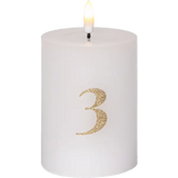 LED Blockljus 4-pack Flamme Advent Vit 7,5x12,5 cm