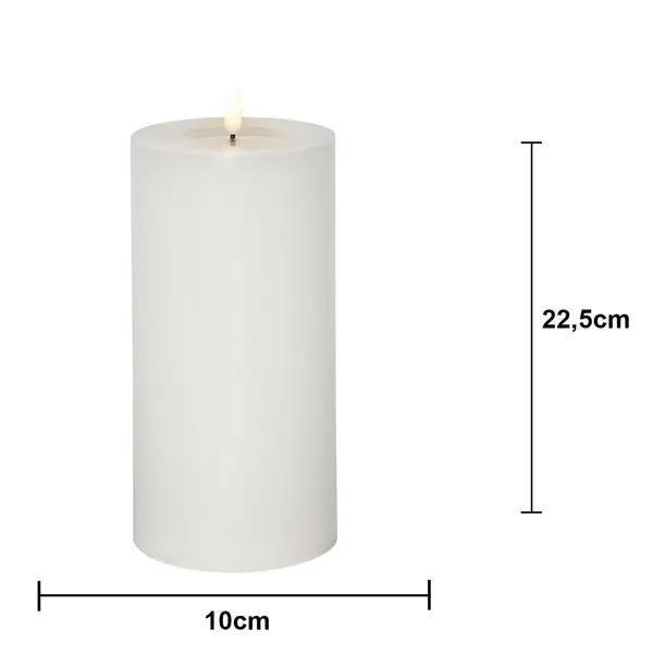 LED Blockljus Flamme Flow Big Vit 10x22,5 cm