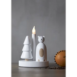 Ljusstake Christmas Joy Vit isbjörn 1L