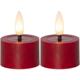 LED Värmeljus 2-pack Flamme Flow Röd 4x5 cm