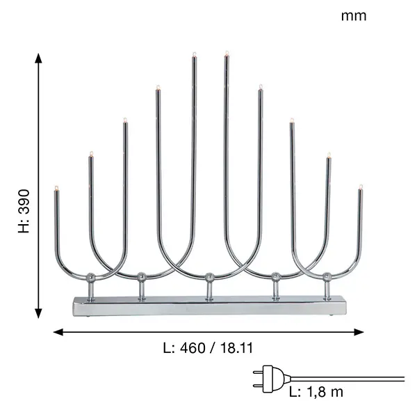 Ljusstake Novum Krom metall 10L