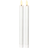 LED Antikljus 2-pack Flamme Rustic Vit 25 cm