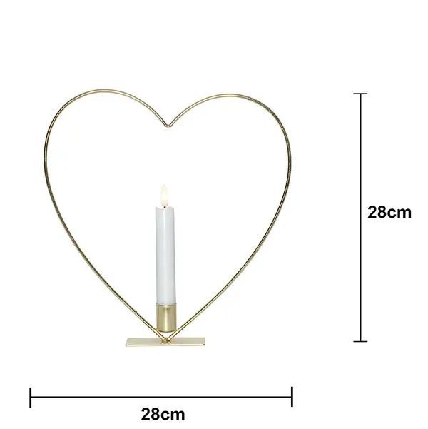 Inomhusdekoration Flamme Heart Mässing bord 28 cm
