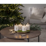 LED Blockljus 4-pack Flamme Advent Vit 7,5x12,5 cm