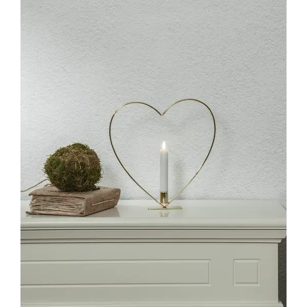 Inomhusdekoration Flamme Heart Mässing bord 28 cm