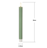 LED Antikljus 2-pack Flamme Stripe Grön 25 cm