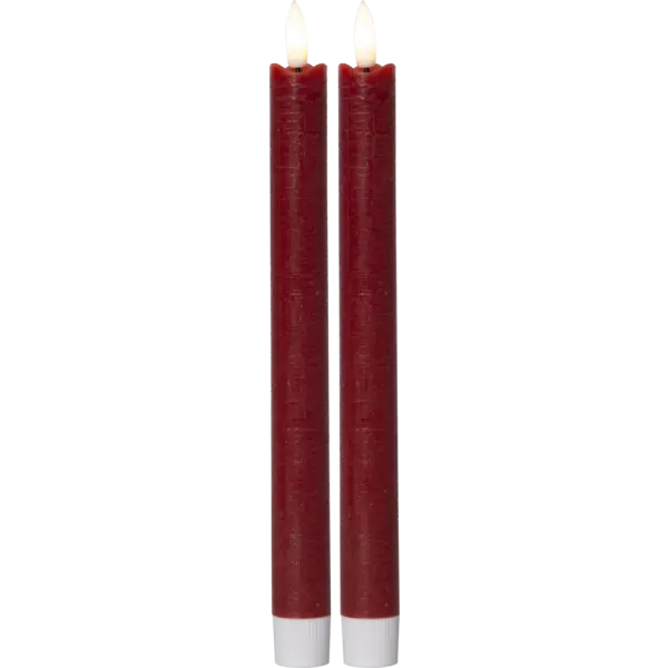 LED Antikljus 2-pack Flamme Rustic Röd 24,5 cm