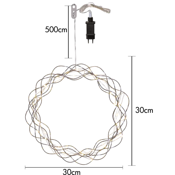 Krans Curly Silver 30cm