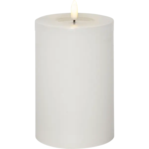 LED Blockljus Flamme Flow Big Vit 10x17,5 cm