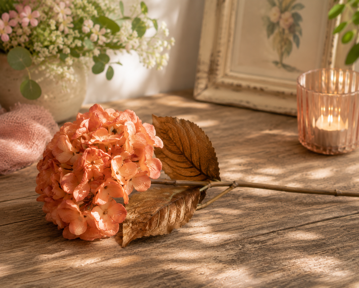 Hydrangea Dried persika 61 cm