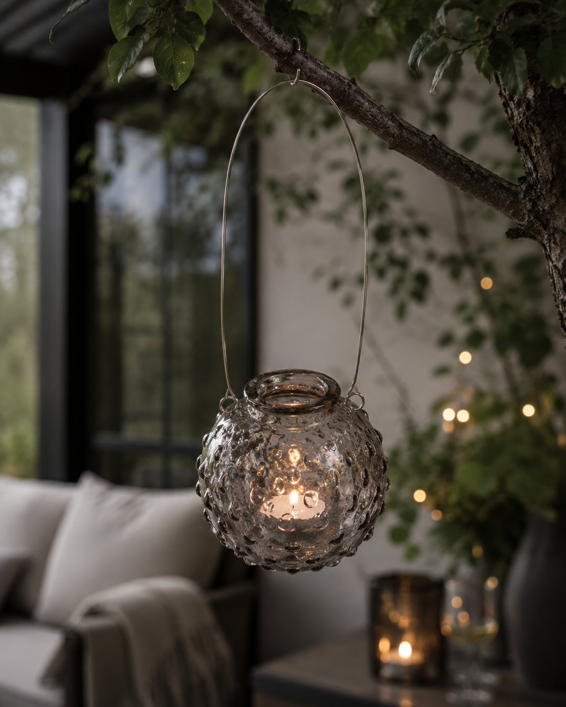 Glasvas med handtag -  Grå
