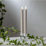 LED Antikljus 2-pack Flamme Stripe Beige 25 cm