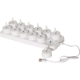 LED Värmeljus 12-pack Flamme Charge Vit 4x5 cm