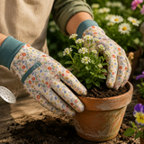 Kent & Stowe Trädgårdshandske Bomull 'Meadow Flowers Cream' Medium