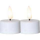 LED Värmeljus 2-pack Flamme Vit 3,8x5 cm