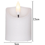 LED Blockljus 2-pack Flamme Rustic Vit 5x7,5 cm