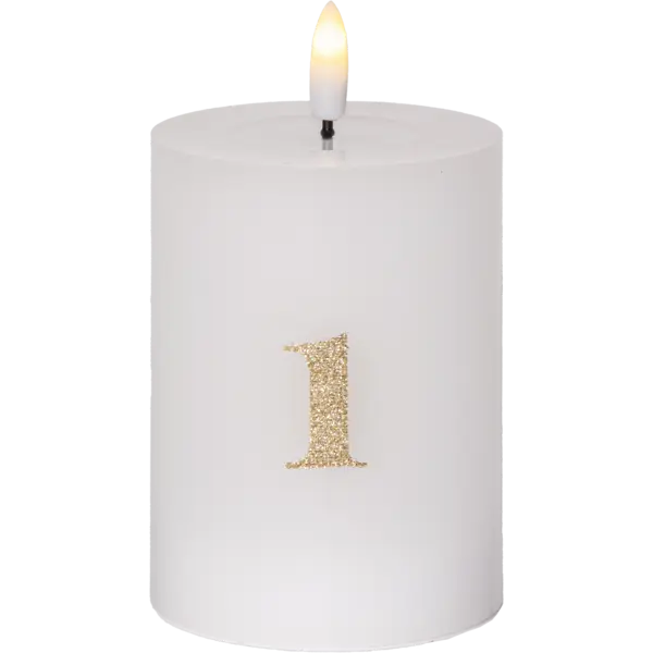LED Blockljus 4-pack Flamme Advent Vit 7,5x12,5 cm