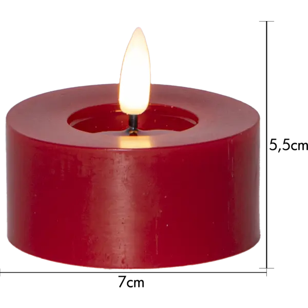 LED Värmeljus 2-pack Flamme Flow Röd 7x5,5 cm