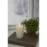 LED Blockljus Flamme Flow Vit 7,5x15 cm