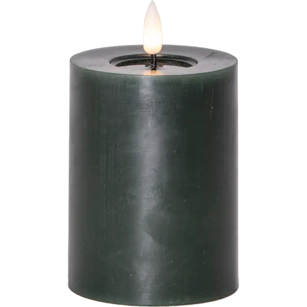 LED Blockljus Flamme Flow Grön 7,5x12,5 cm