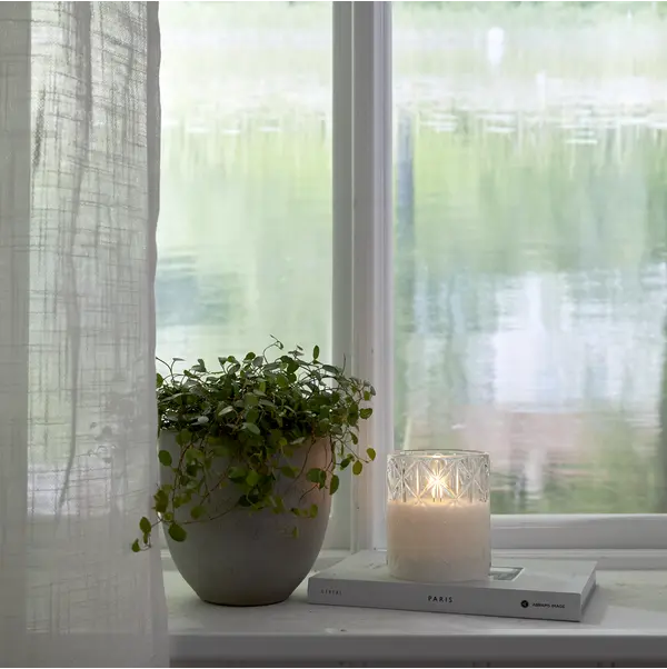 LED Ljus Flamme Romb Transp. glas 10 cm