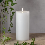 LED Blockljus Flamme Flow Big Vit 10x22,5 cm