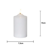 LED Blockljus Flamme Top Vit 7,5x15 cm