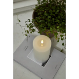 LED Blockljus Flamme Flow Vit 7,5x15 cm