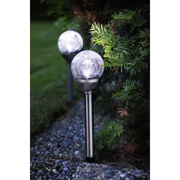 Gångbelysning Solcell 'Roma' Silver 2-pack