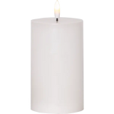 LED Blockljus 3-pack Flamme Charge Vit 7,5x10/12,5/15 cm