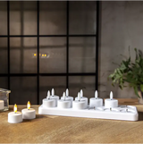 LED Värmeljus 12-pack Flamme Charge Vit 4x5 cm