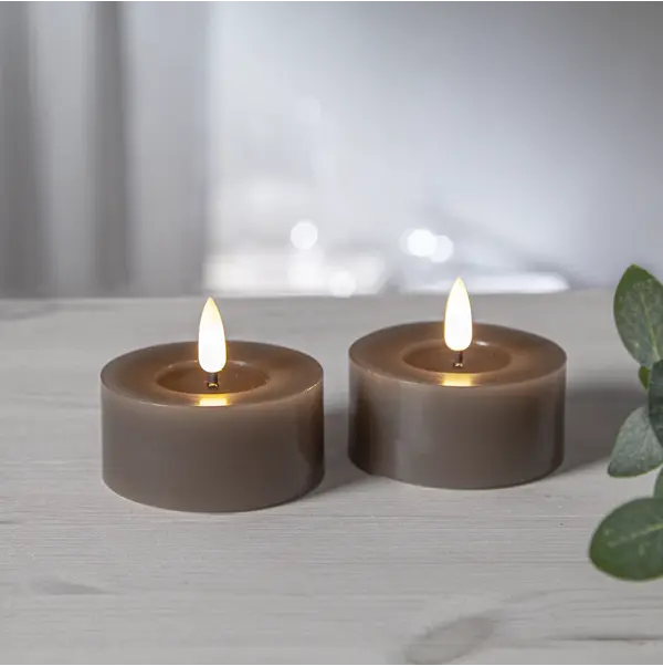 LED Värmeljus 2-pack Flamme Flow Mullvad 7x5,5 cm